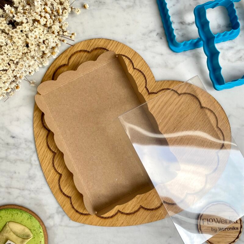 Pudełko falbanka eko kraft 12 x 18 cm