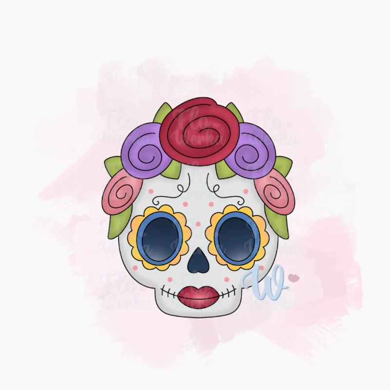 Foremka Czaszka z kwiatami