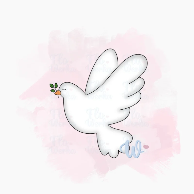 gołąb-z-listkiem-foremka-wykrawaczka-flowerka3d Foremka Gołąb z gałązką