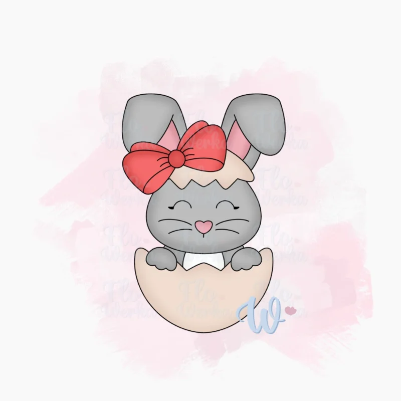 króliczek-z-kokardą-foremka-wykrawaczka-flowerka3d Foremka Króliczek Girl w skorupce