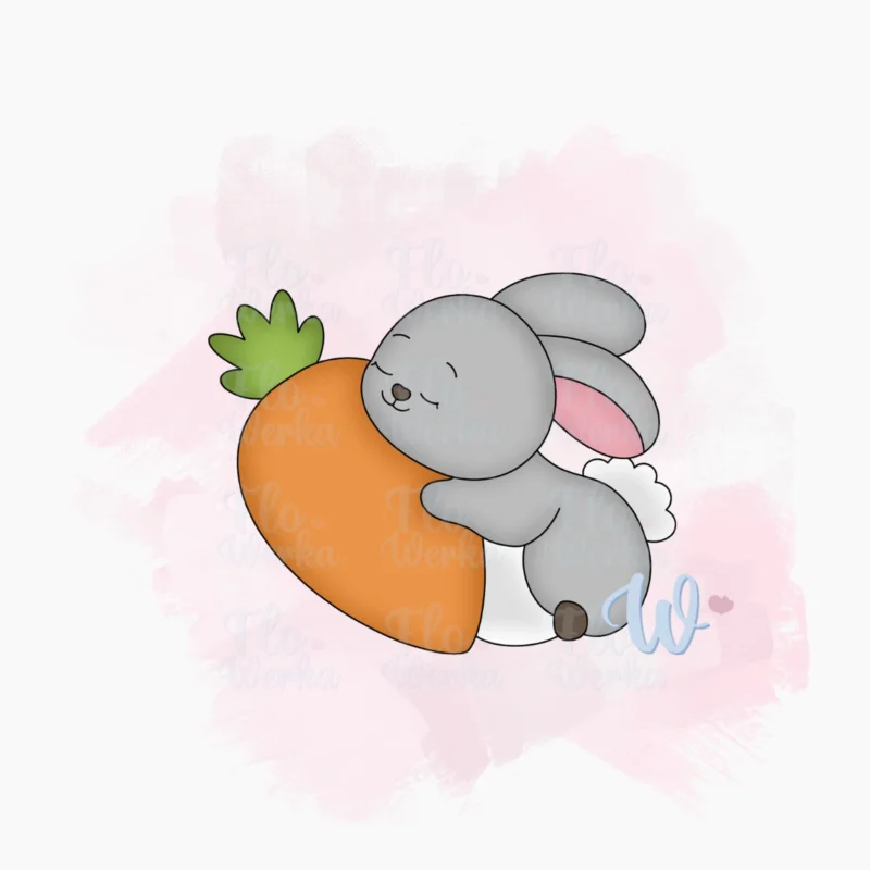 króliś-z-marchewką-foremka-wykrawaczka-flowerka3d Foremka Królik z marchewką