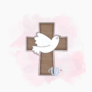 krzyż-foremka-wykrawaczka-flowerka3d Foremka Krzyż z gołębiem