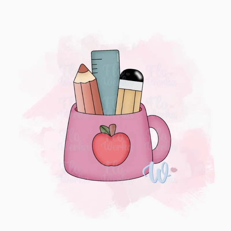 Foremka Kubek z przyborami szkolnymi