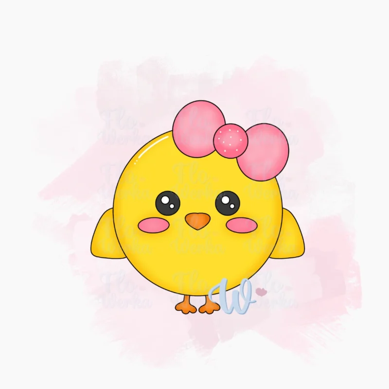 kurczaczek-z-kokardą-foremka-wykrawaczka-flowerka3d Foremka Kurczaczek z kokardą