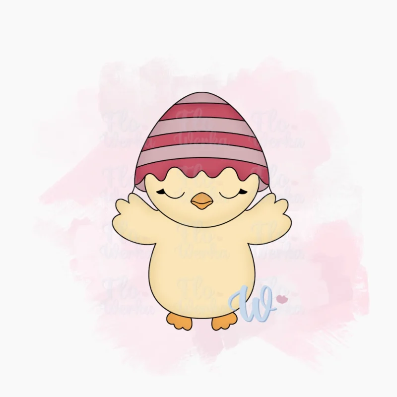 kurczaczek-ze-skorupką-na-głowie-foremka-wykrawaczka-flowerka3d Foremka Kurczak ze skorupką na głowie