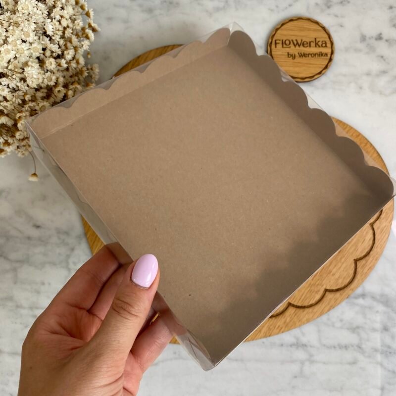 Pudełko falbanka eko kraft 18 cm