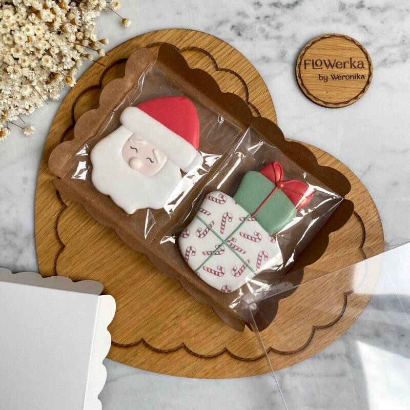 Pudełko falbanka biały brąz 12 x 18 cm - 25 szt.