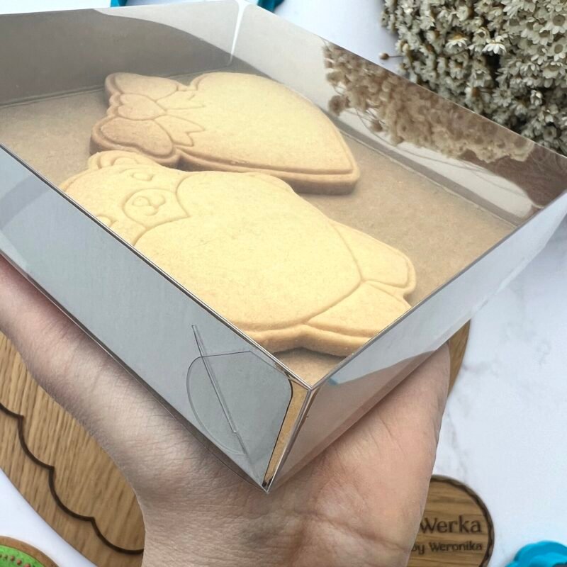Pudełko proste biały brąz 13,5 x 13,5 cm - 25 szt.