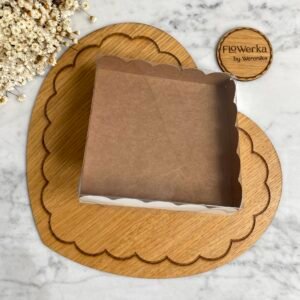 Pudełko falbanka biały brąz 13,5 x 13,5 cm - 25 szt.