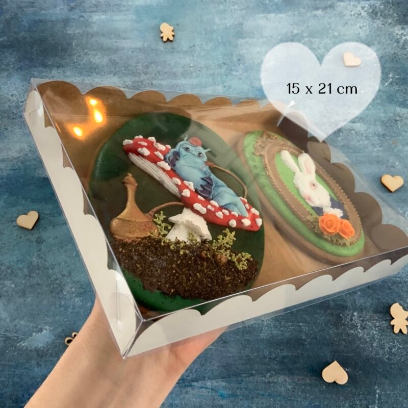 Pudełko falbanka biały brąz 15x21 cm - 25 szt.