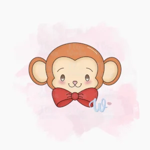 Głowa małpki z kokardą-foremka-wykrawaczka-flowerka3d Foremka Głowa małpki z kokardą