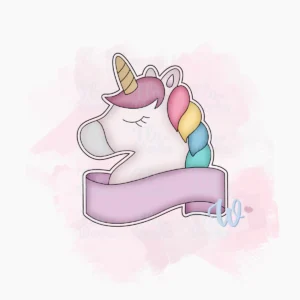 Jednorożec z banerem-foremka-wykrawaczka-flowerka3d Foremka Jednorożec z banerem