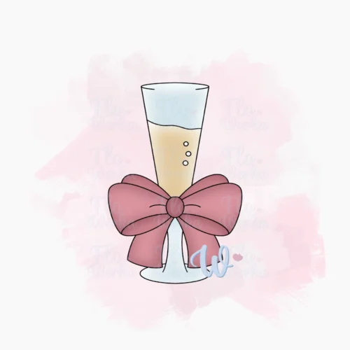 Foremka Kieliszek szampana z kokardą