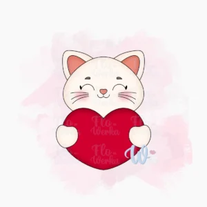 Kotek walentynkowy-foremka-wykrawaczka-flowerka3d Foremka Kotek walentynkowy