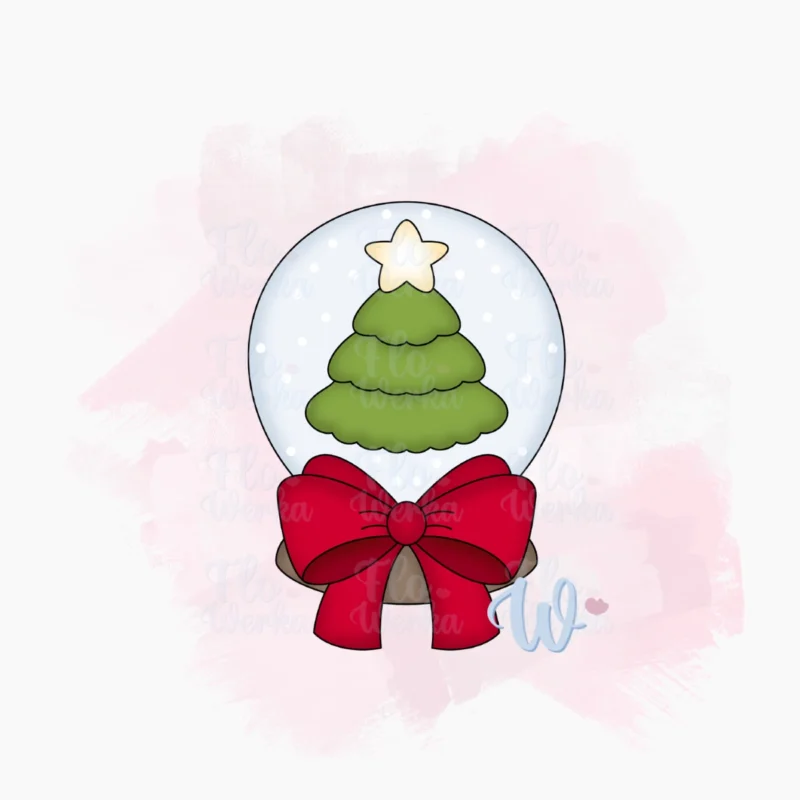 Kula śnieżna z kokardą-foremka-wykrawaczka-flowerka3d Foremka Kula śnieżna z kokardą