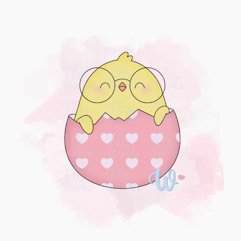 Kurczak w okularach -foremka-wykrawaczka-flowerka3d Foremka Kurczak w okularach