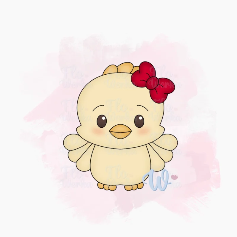 Kurczak z kokardą-foremka-wykrawaczka-flowerka3d Foremka Kurczak z kokardą