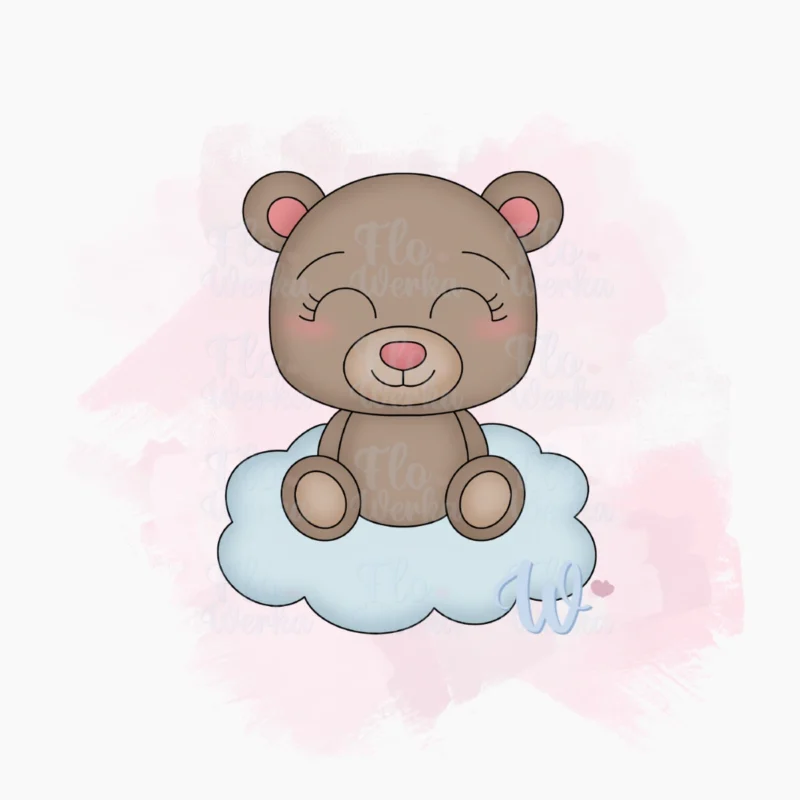 Miś na chmurce-foremka-wykrawaczka-flowerka3d Foremka Miś na chmurce