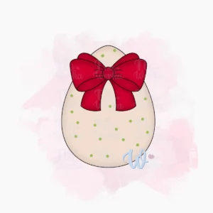 Pisanka z czerwoną kokardą-foremka-wykrawaczka-flowerka3d Foremka Pisanka z czerwoną kokardą