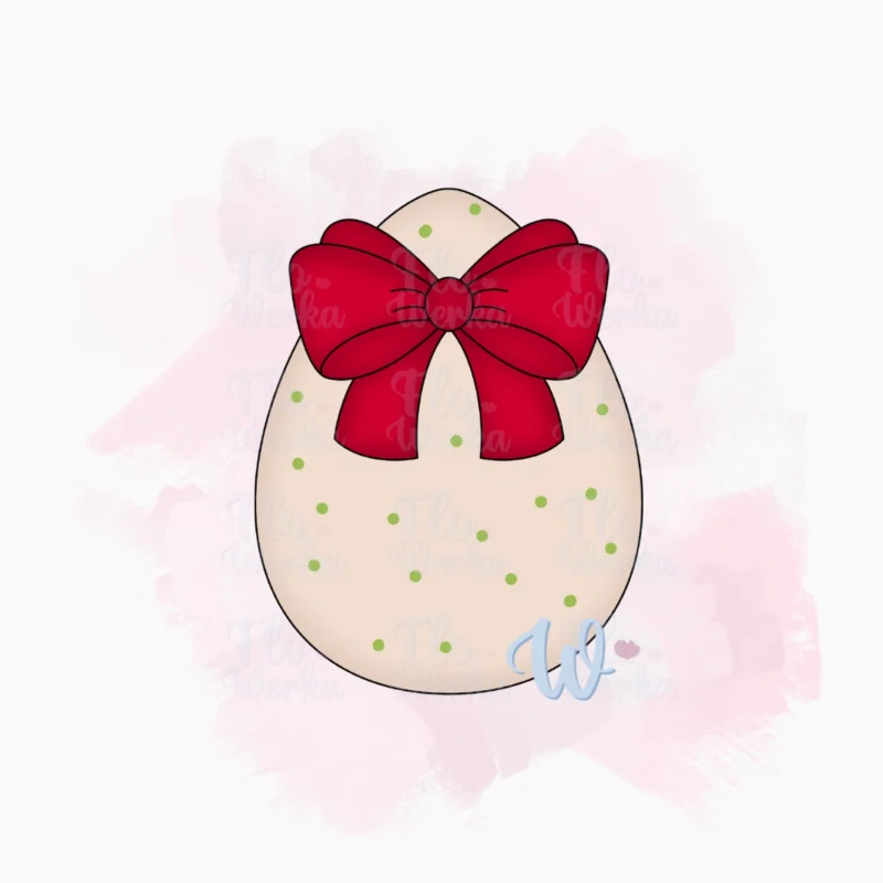 Pisanka z czerwoną kokardą-foremka-wykrawaczka-flowerka3d Foremka Pisanka z czerwoną kokardą