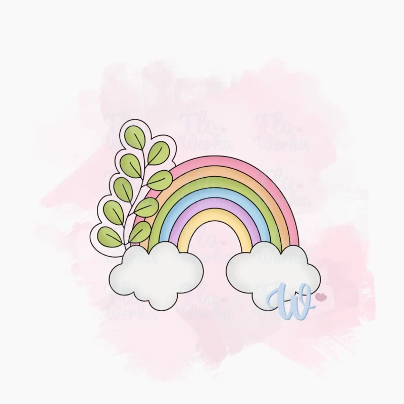 Tęcza z gałązką-foremka-wykrawaczka-flowerka3d Foremka Tęcza z gałązką