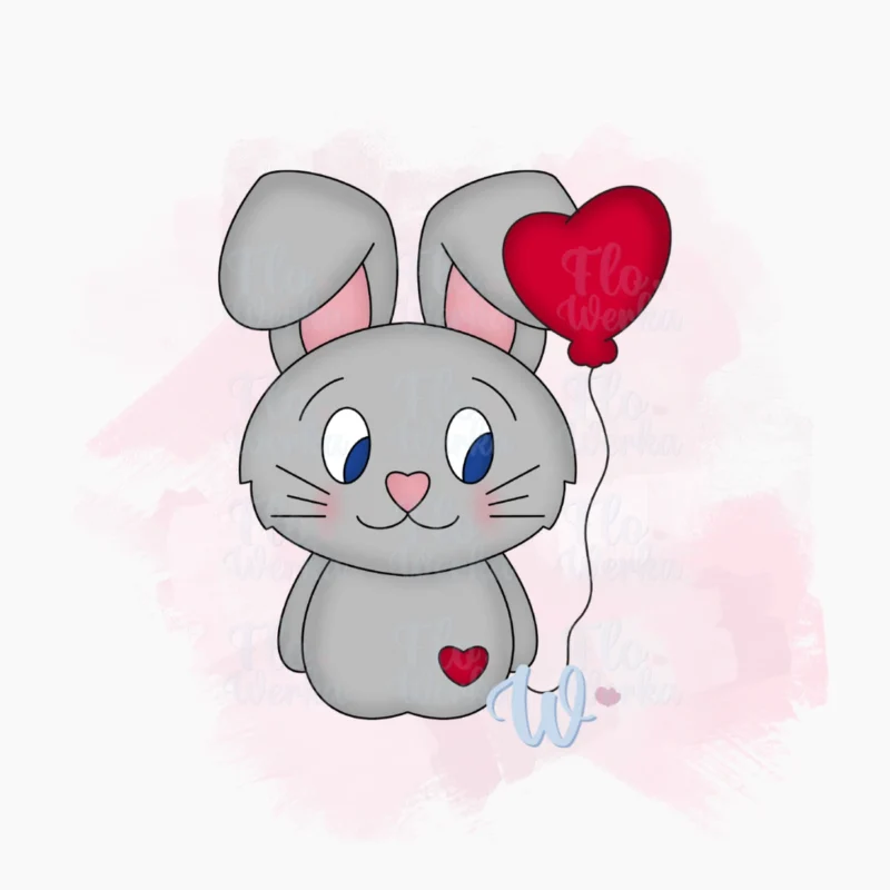 Walentynkowy królik-foremka-wykrawaczka-flowerka3d Foremka Walentynkowy królik