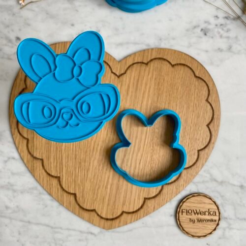 Foremka + stempel Królik nerd z kokardą