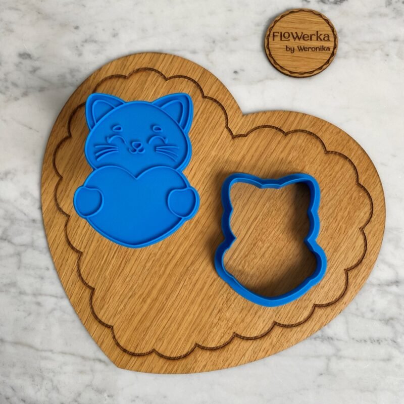 Foremka + stempel Kotek z serduchem