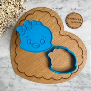 Foremka + stempel Kurczaczek z kokardą głowa