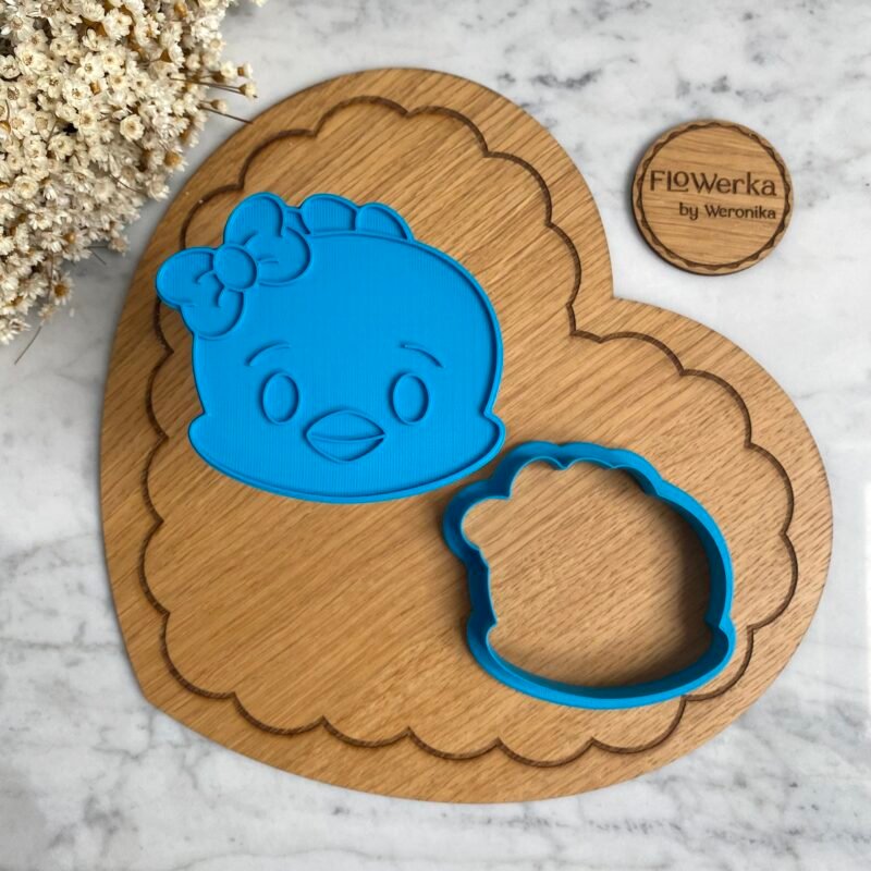 Foremka + stempel Kurczaczek z kokardą głowa