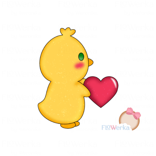 Foremka + stempel Kurczaczek z serduchem