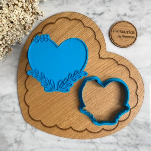 Foremka + stempel Kwieciste serce