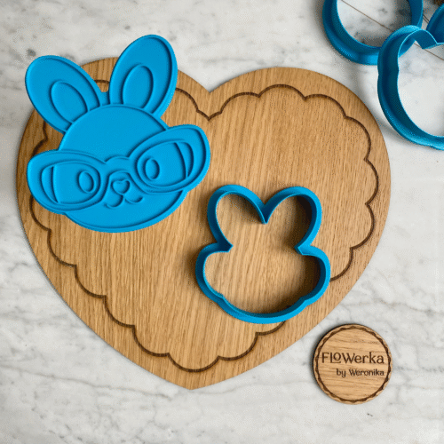 Foremka + stempel Królik nerd głowa