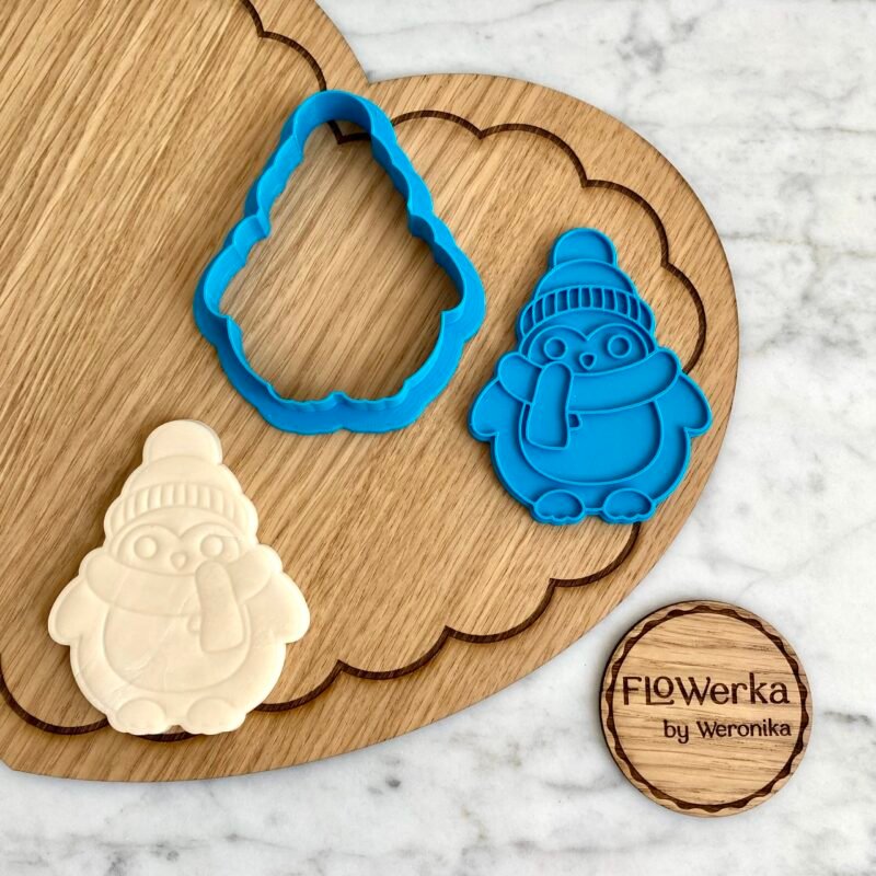 Foremka + stempel Zimowy pingwin