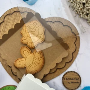 Pudełko falbanka biały brąz 15,5 cm - 25 szt.