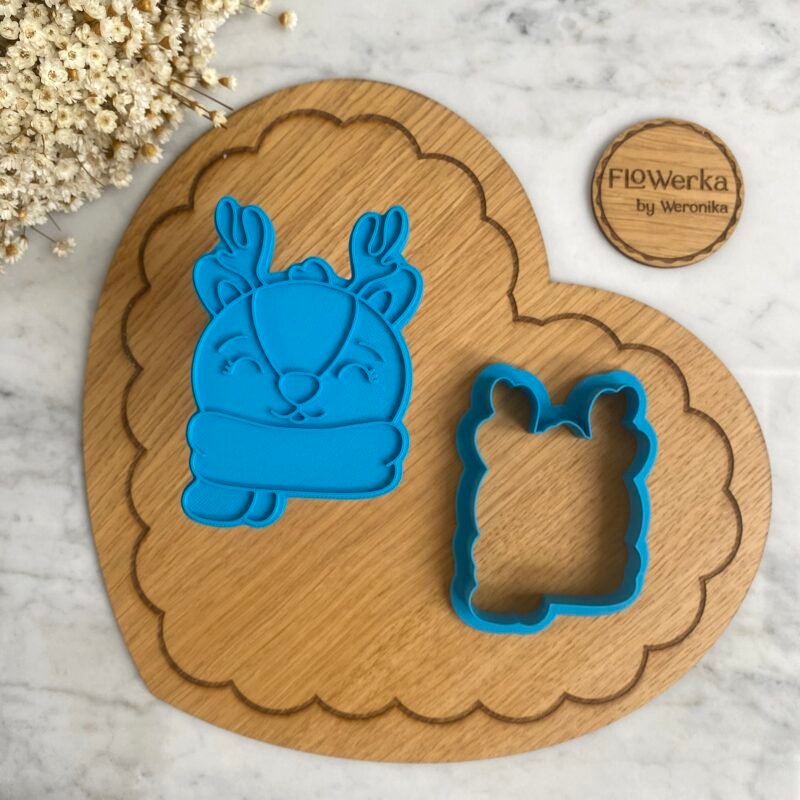 Foremka + stempel Renifer w szaliku