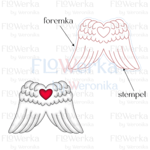 Foremka + stempel Skrzydła anioła serce