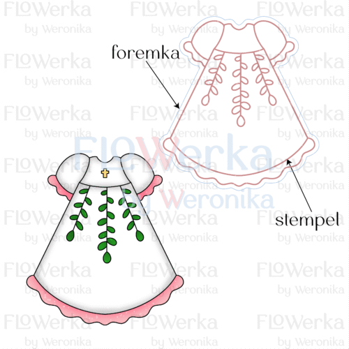 Foremka + stempel Sukienka do chrztu