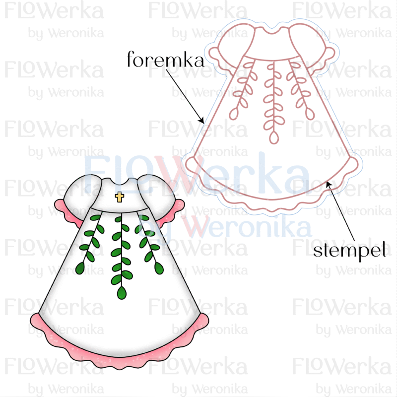 Foremka + stempel Sukienka do chrztu