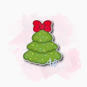 Kolorowa grafika - Choinka z kokardą