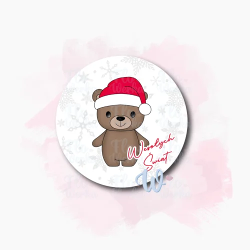 Kolorowa grafika - Miś świąteczny