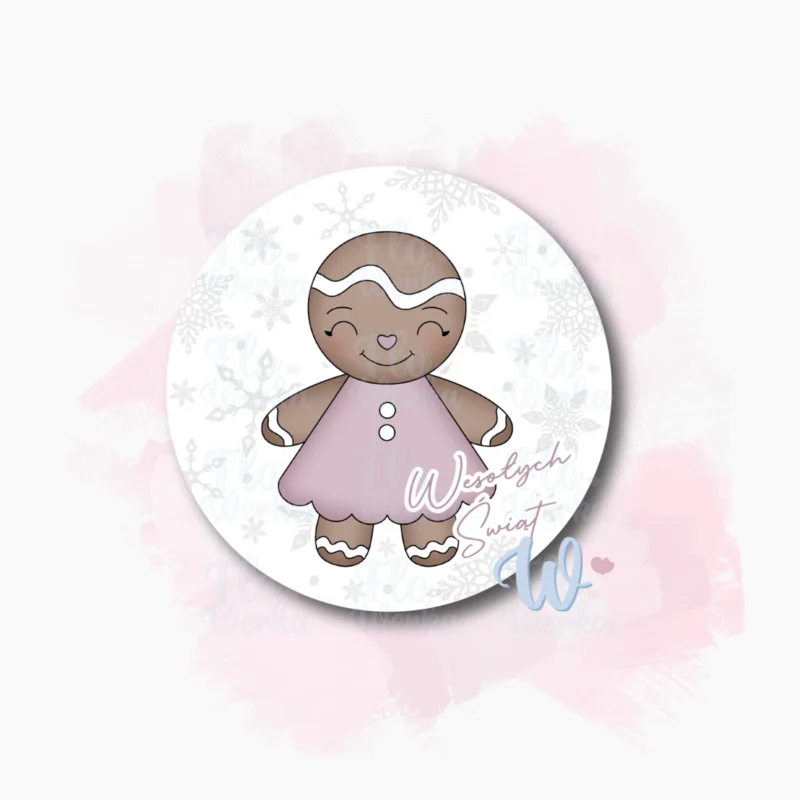 Świąteczna grafika do drukarki spożywczej – piernikowa z tłem śnieżynki