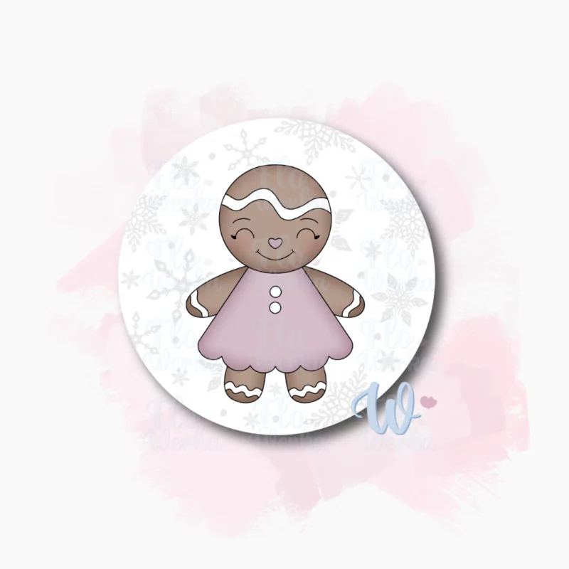 Świąteczna grafika do drukarki spożywczej – piernikowa z tłem śnieżynki