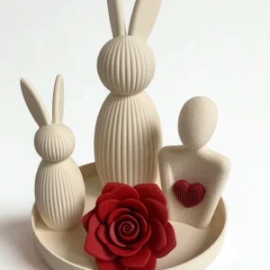 Zestaw dekoracyjny wielkanocny 3D - beż/bordo