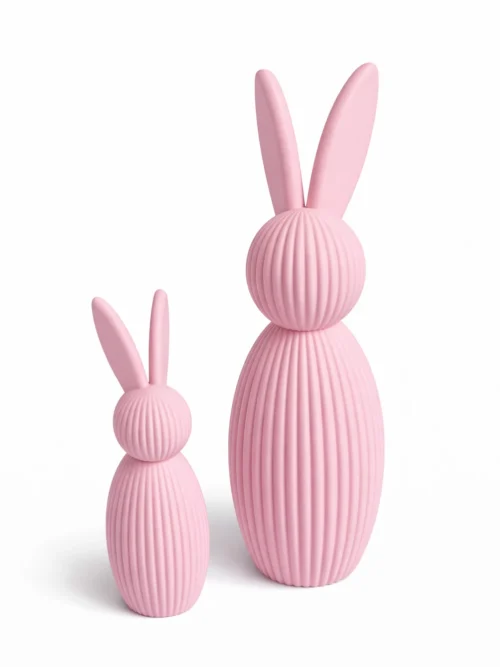 Zajączki wielkanocne 3D - Pudrowy róż