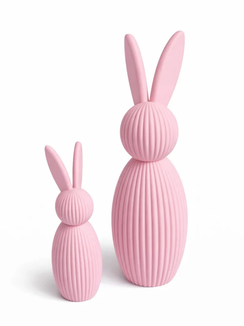 zestaw-króliczków-dekoracja-wielkanocna-szałwia-pastelowy-róż Zajączki wielkanocne 3D - dowolny kolor