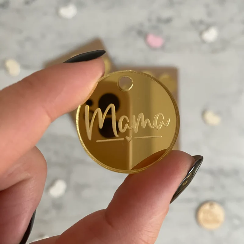 Zawieszka Mama serce 3 cm - 12 szt.
