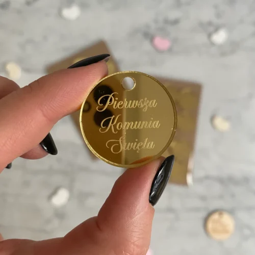 Zawieszka Pierwsza Komunia Święta 3 cm - 12 szt.
