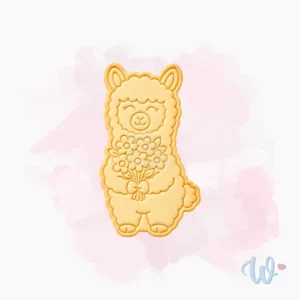 lama-z-kwiatami-foremka-wykrawaczka-stempel-do-ciastek-flowerka3d Foremka + stempel Lama z kwiatami