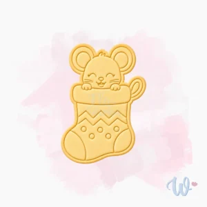 mysz-w-skarpecie-foremka-wykrawaczka-stempel-do-ciastek-flowerka3d Foremka + stempel Mysz w skarpecie